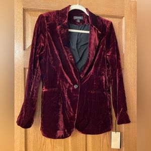 Halogen Red Velvet Blazer Size Medium